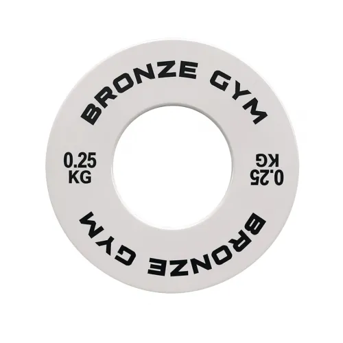 Диск калиброванный BRONZE GYM для пауэрлифтинга белый 0,25 кг