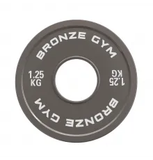 Диск калиброванный BRONZE GYM для пауэрлифтинга серый 1,25 кг
